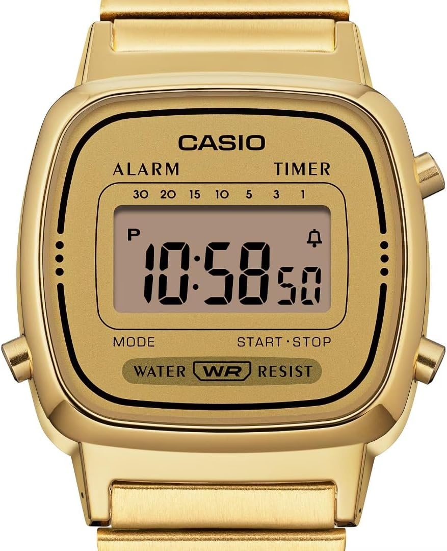 image:imageCasio LF20W GShock Series Unisex Digital Watch Black WR 1100 SEC Stopwatch World Time LED Light Full Auto Calendar Regular Time Keeping HR Min SEC PM Date Day 3 Year Batterymetallic gold