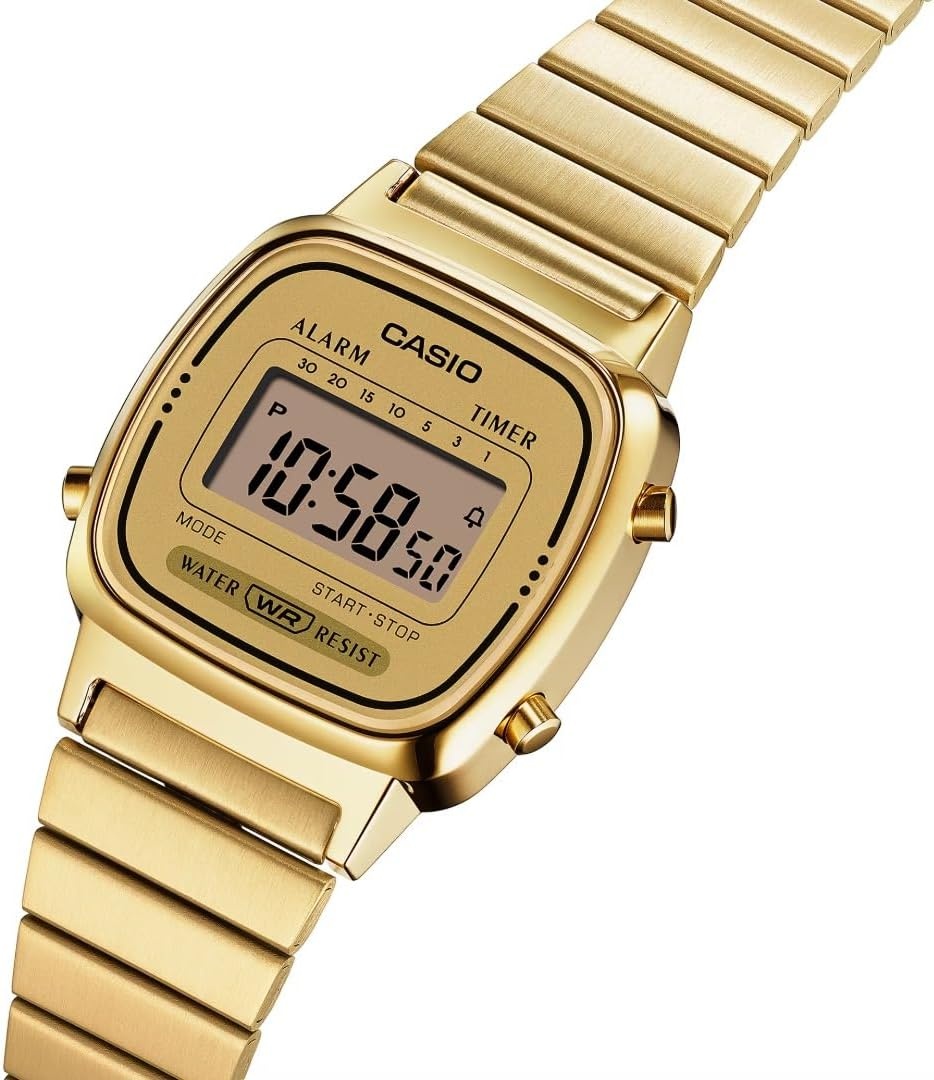 image:imageCasio LF20W GShock Series Unisex Digital Watch Black WR 1100 SEC Stopwatch World Time LED Light Full Auto Calendar Regular Time Keeping HR Min SEC PM Date Day 3 Year Batterymetallic gold