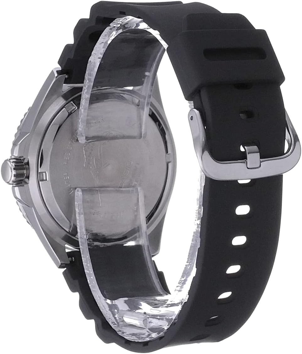 image:imageCasio MDV106 Series Unisex Analog Watch 200M WR Stainless Steel Case Resin Band 2 Hand Analog HR Min SEC Date Display Screw Down CrownScrew Down Caseback 3 Year BatteryBlue