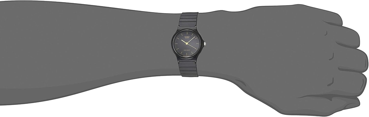 image:imageCasio MQ24 Series Quartz Analog Watch for Men Water Resistant Resin Case Resin Band Resin Glass Three Hand Analog HR Min SEC Classic Casio Design 3 Year BatteryBlackGold