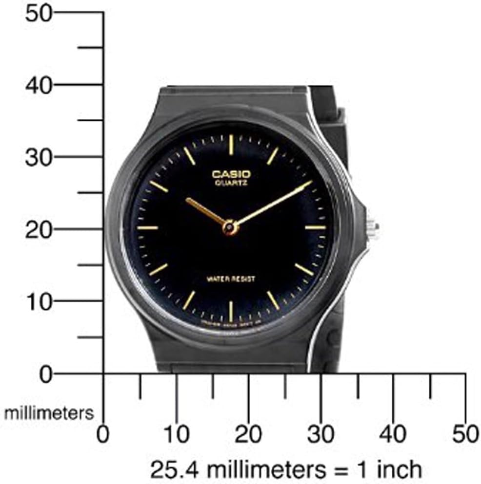 image:imageCasio MQ24 Series Quartz Analog Watch for Men Water Resistant Resin Case Resin Band Resin Glass Three Hand Analog HR Min SEC Classic Casio Design 3 Year BatteryBlackGold