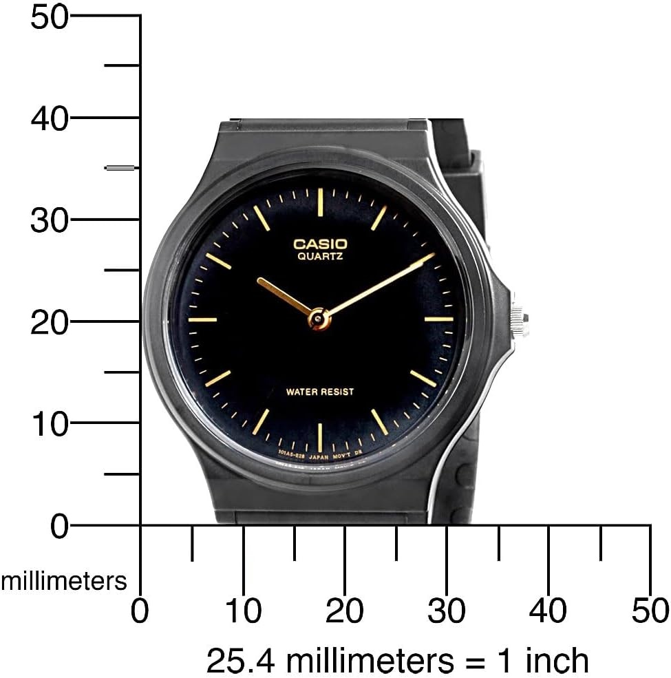 image:imageCasio MQ24 Series Quartz Analog Watch for Men Water Resistant Resin Case Resin Band Resin Glass Three Hand Analog HR Min SEC Classic Casio Design 3 Year BatteryBlackGold