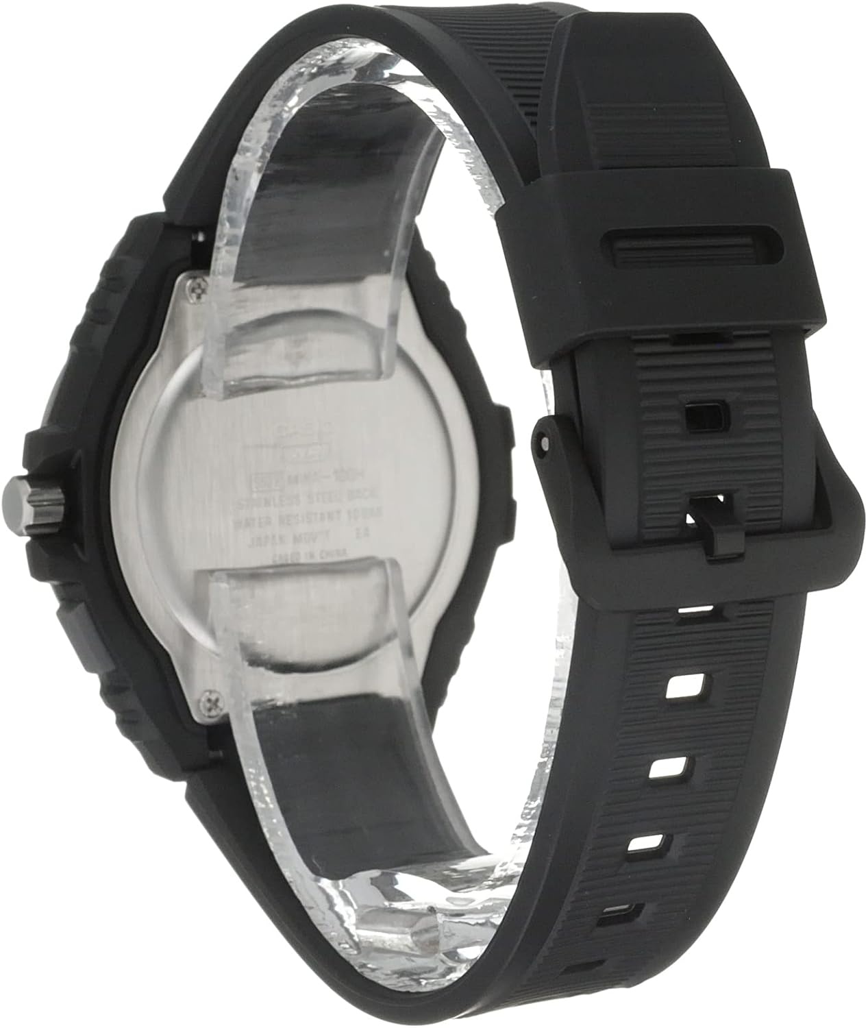 image:imageCasio MWA100H Series Mens Analog Watch 100M WR Stainless Steel Bezel LED Illuminator Backlight with Afterglow Resin Band 3 Hands HR MIN SEC 3 Year BatteryBlack