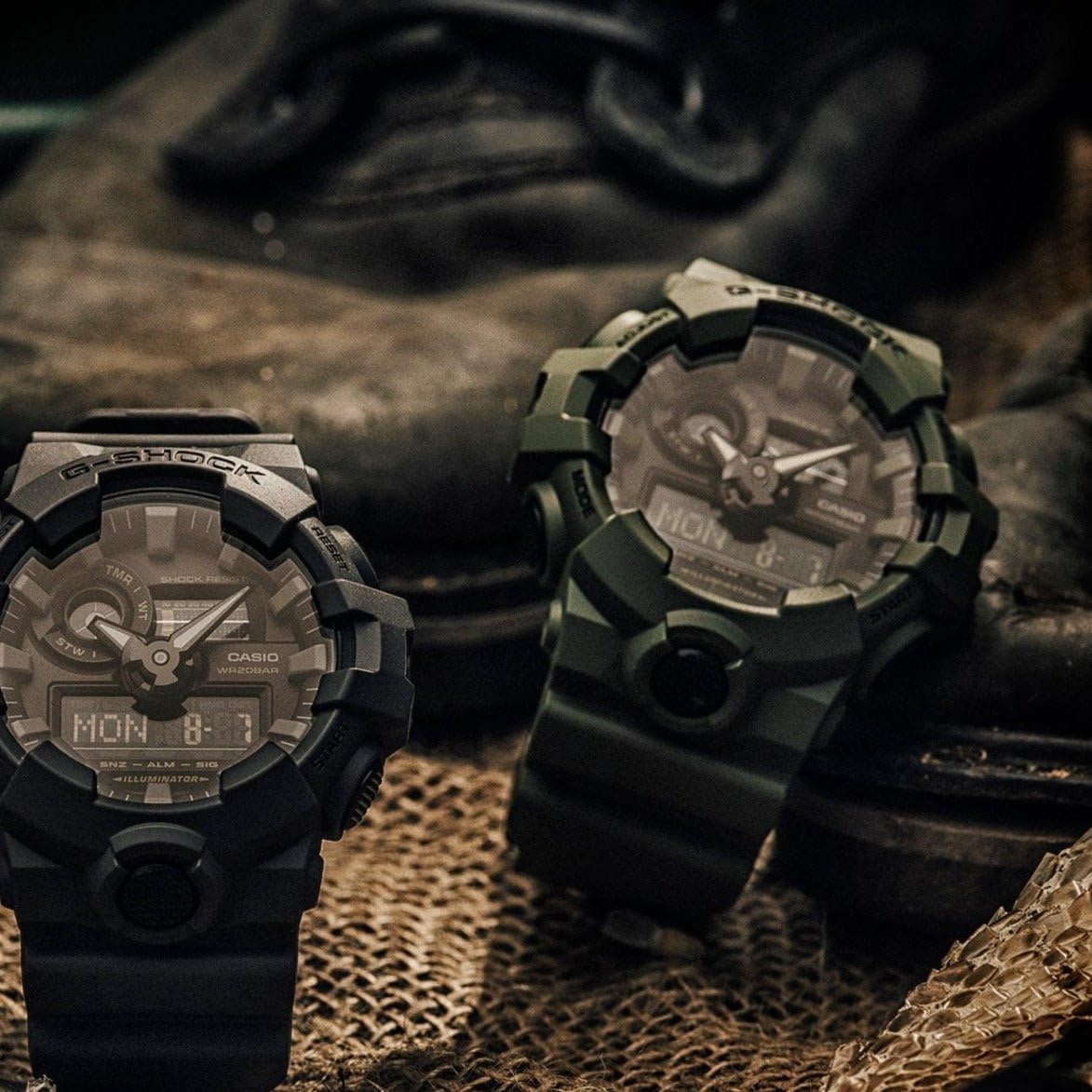 image:imageCasio Mens 700UC Series GShock Quartz 200M WR Shock Resistant Resin Strap and CaseOlive Green