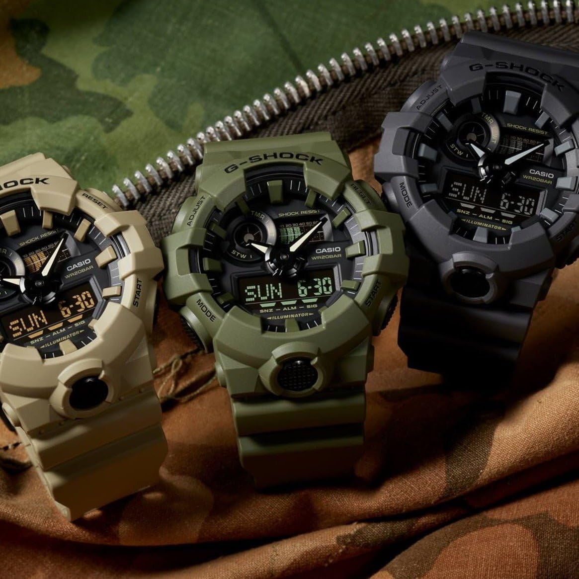 image:imageCasio Mens 700UC Series GShock Quartz 200M WR Shock Resistant Resin Strap and CaseOlive Green
