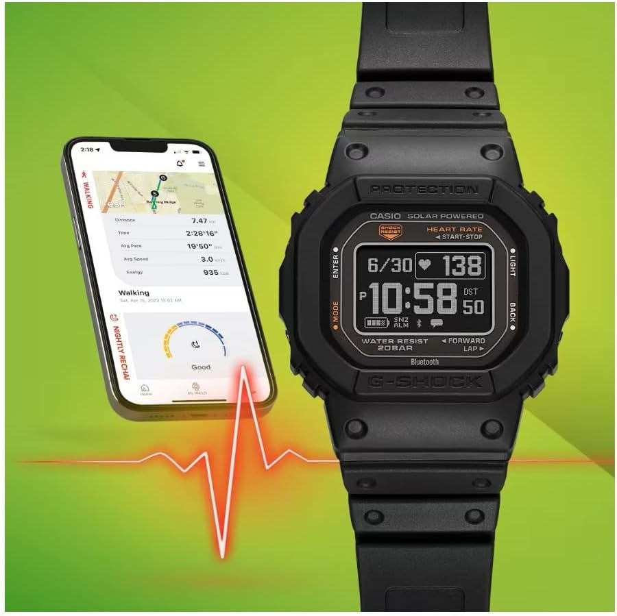 image:imageCasio Mens GShock Move DWH5600 Series Multisport Run Walking Gym Workout Heart Rate WatchBlack