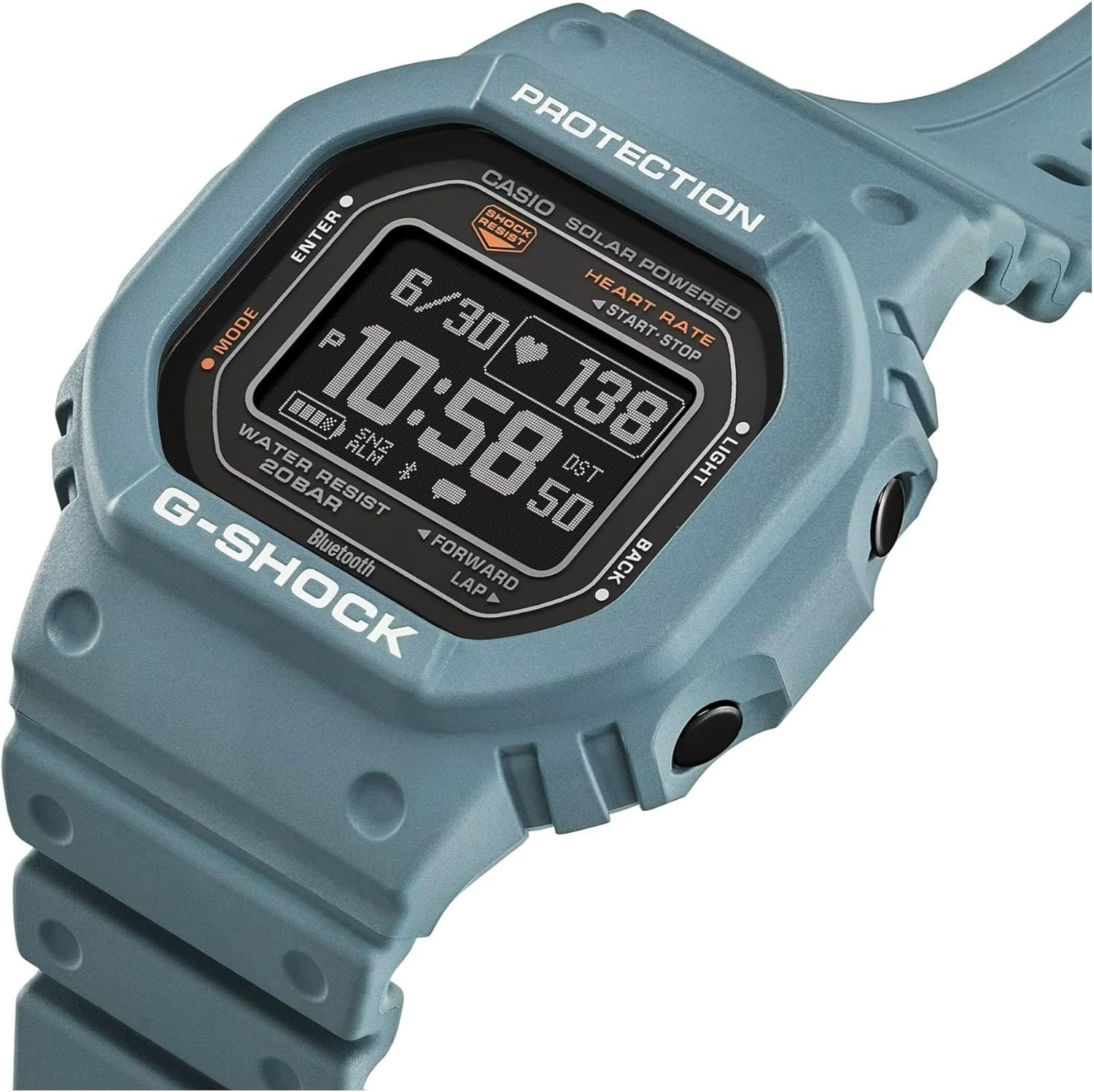 image:imageCasio Mens GShock Move DWH5600 Series Multisport Run Walking Gym Workout Heart Rate WatchDolphin Blue