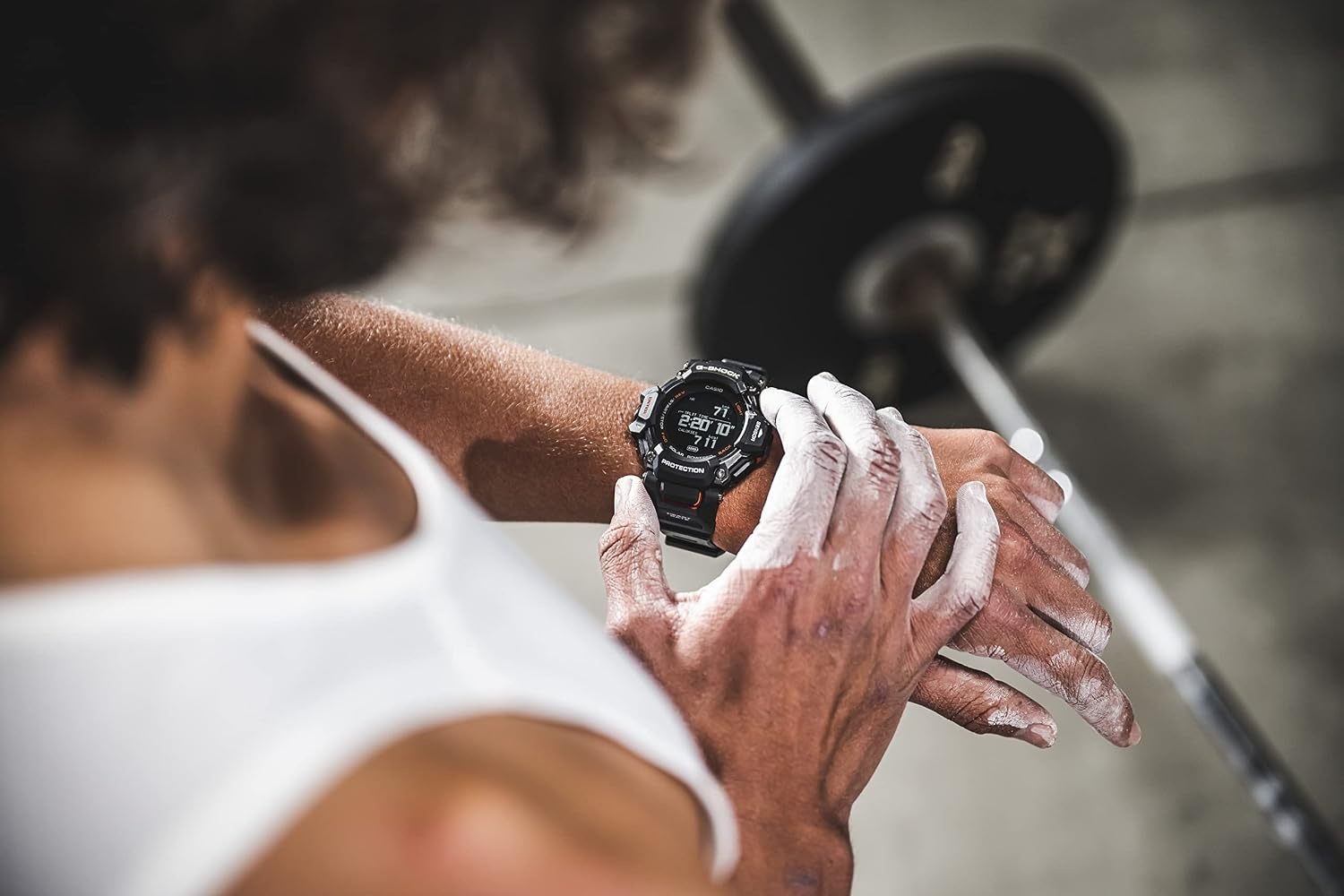 image:imageCasio Mens GShock Move GBDH2000 Series Multisport Run Bike Swim Gym Workout GPS Heart Rate Watch Quartz Solar Assisted Black Watch with Volt Yellow Resin Strap