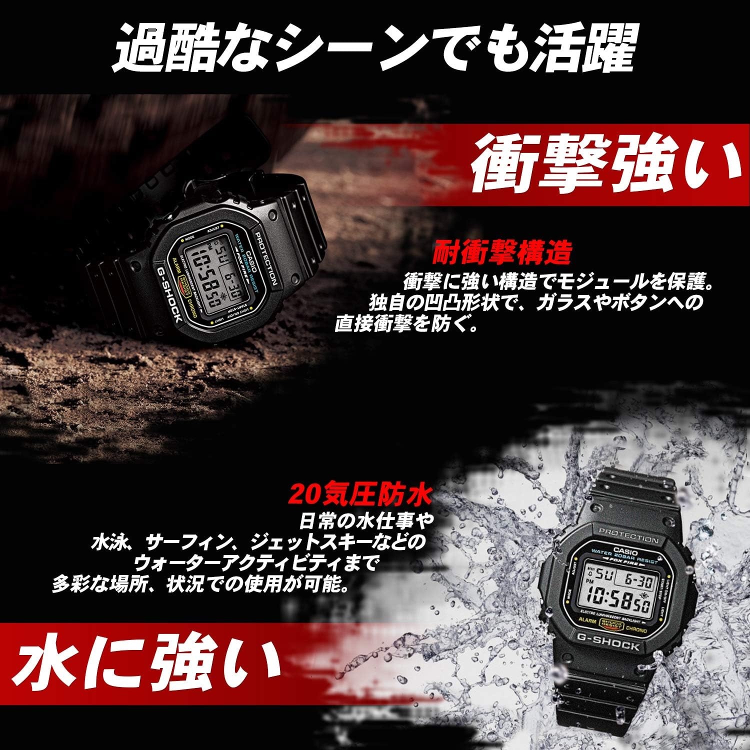 image:imageCasio Mens GWM56101BJF GShock Solar Digital Multi Band 6 Black Watch
