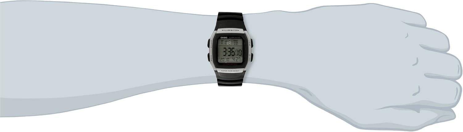 image:imageCasio Mens W96H1AV Stainless Steel Sport Watch with Black Band