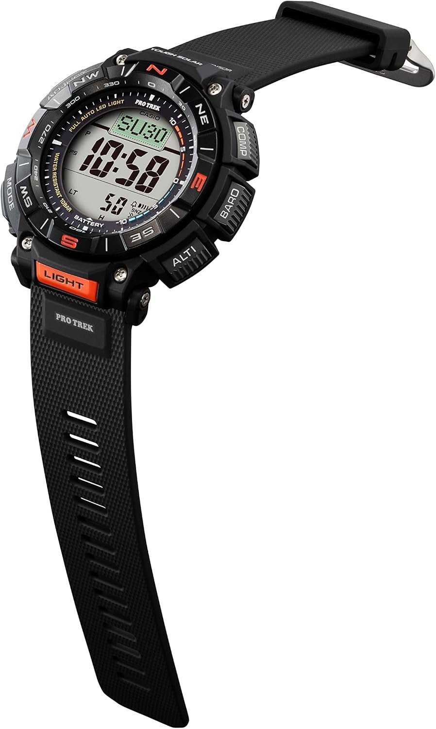 image:imageCasio PRG340 Series Pro Trek 100 Meter Water Resistance Compass AltBaroThermo Tough Solar Power 1100 SEC Stopwatch Countdown Timer World TimeBlack