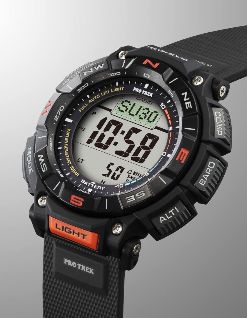 image:imageCasio PRG340 Series Pro Trek 100 Meter Water Resistance Compass AltBaroThermo Tough Solar Power 1100 SEC Stopwatch Countdown Timer World TimeBlack