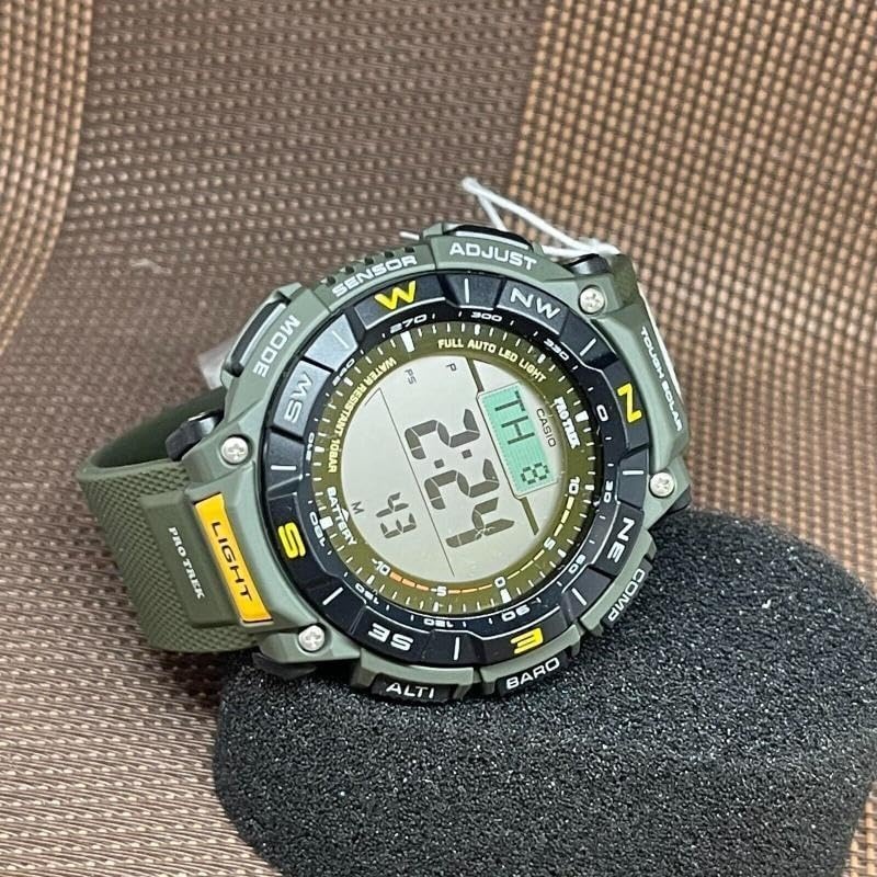 image:imageCasio PRG340 Series Pro Trek 100 Meter Water Resistance Compass AltBaroThermo Tough Solar Power 1100 SEC Stopwatch Countdown Timer World TimeGreen