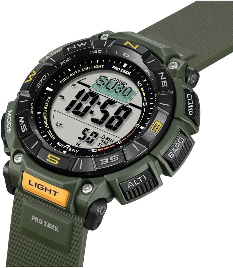 image:imageCasio PRG340 Series Pro Trek 100 Meter Water Resistance Compass AltBaroThermo Tough Solar Power 1100 SEC Stopwatch Countdown Timer World TimeGreen