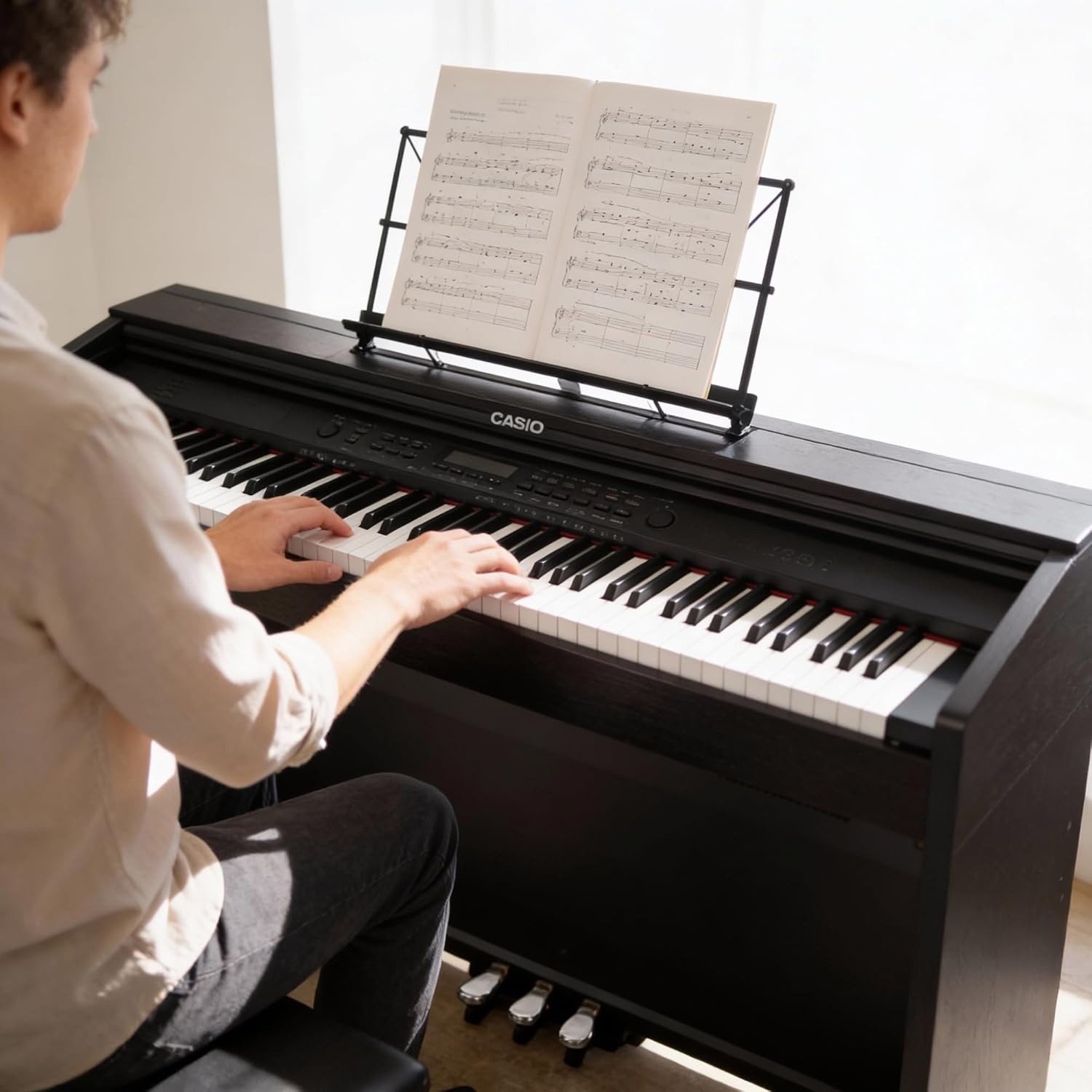 image:imageCasio Privia PX870 88Key Weighted Console Digital Piano TriSensor II Scaled Hammer Action Keys Elegant Design Powerful 40W 4Speaker Sound Concert Play USBMIDIBlack