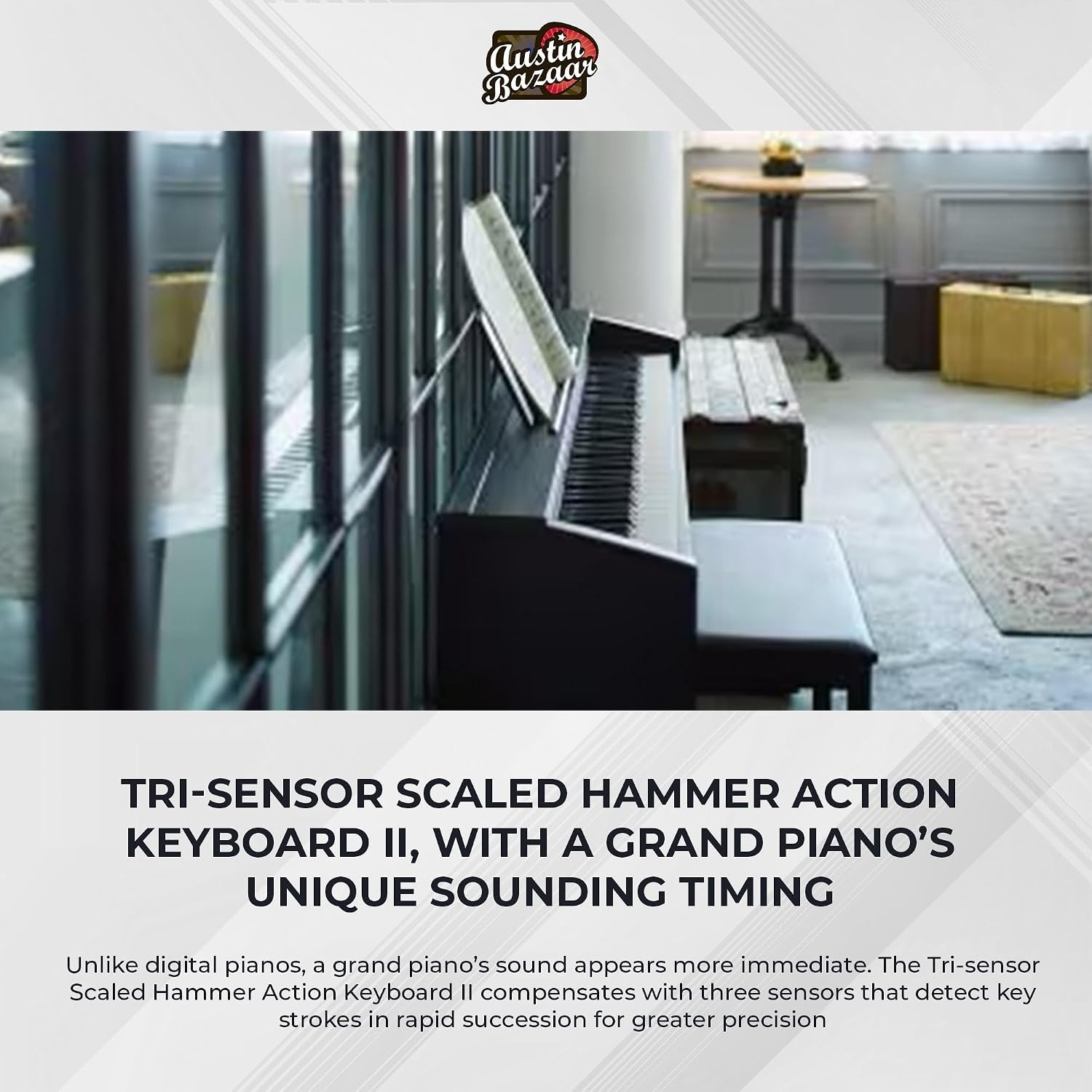 image:imageCasio Privia PX870 88Key Weighted Console Digital Piano TriSensor II Scaled Hammer Action Keys Elegant Design Powerful 40W 4Speaker Sound Concert Play USBMIDIBlack