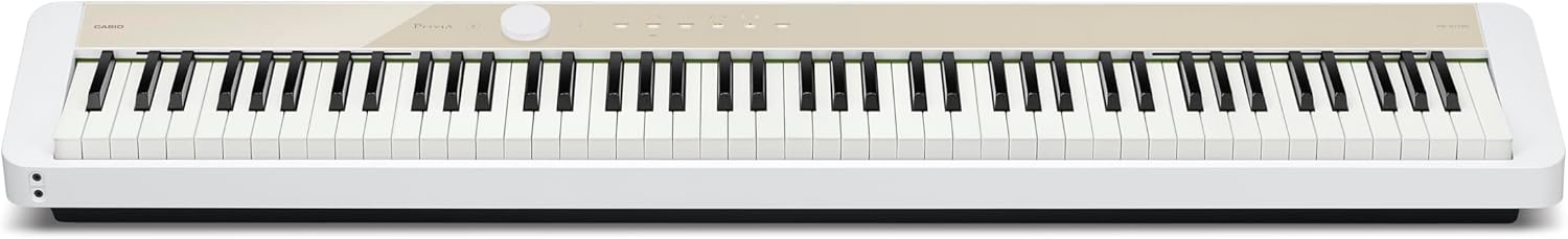 image:imageCasio Privia PXS1100 88Key TouchResponsive Weighted Digital Piano UltraPortable Superior Sound German Grand Tone Bluetooth Casio Music Space App Gloss Black FinishMellow Beige