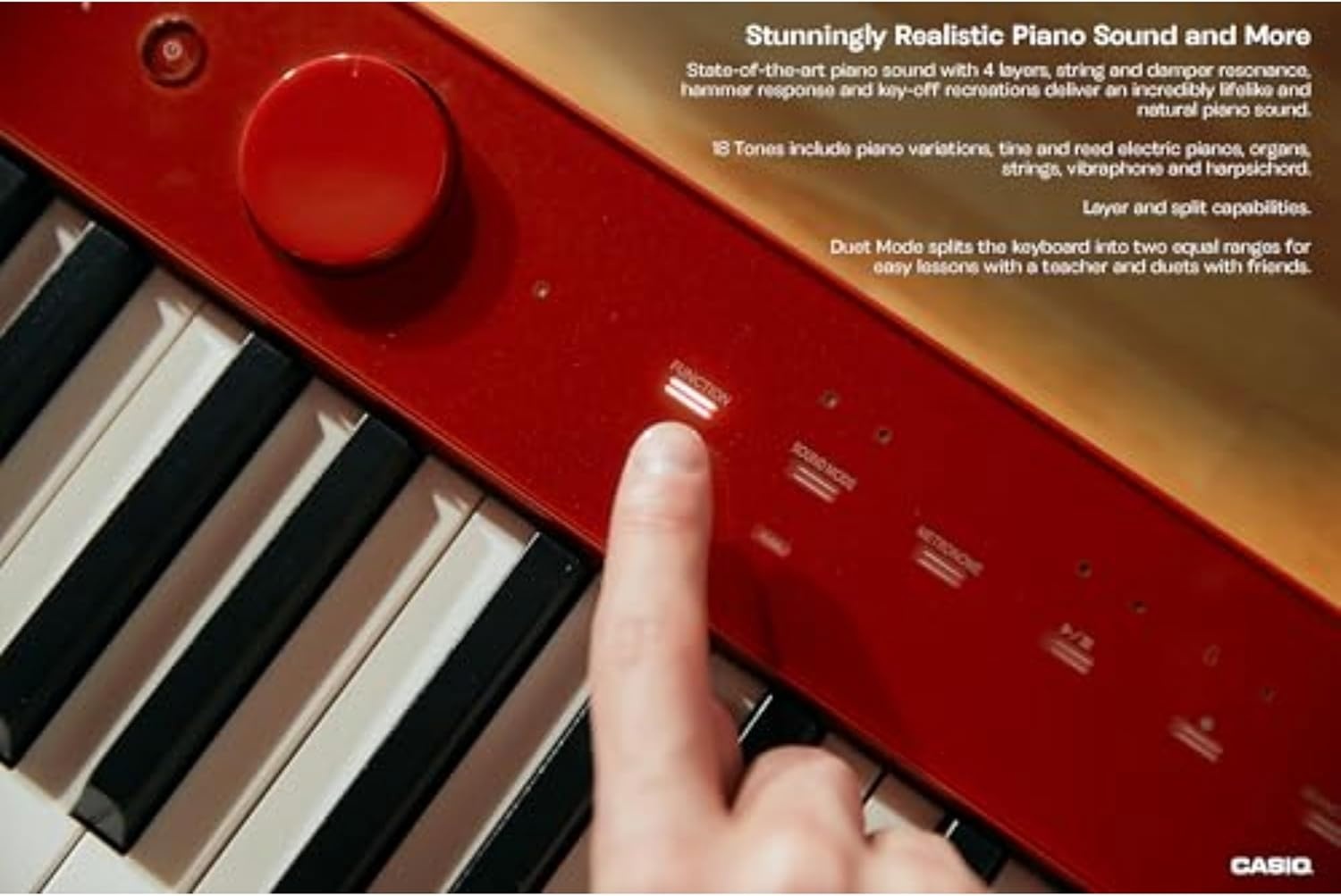 image:imageCasio Privia PXS1100 88Key TouchResponsive Weighted Digital Piano UltraPortable Superior Sound German Grand Tone Bluetooth Casio Music Space App Gloss Black FinishRed
