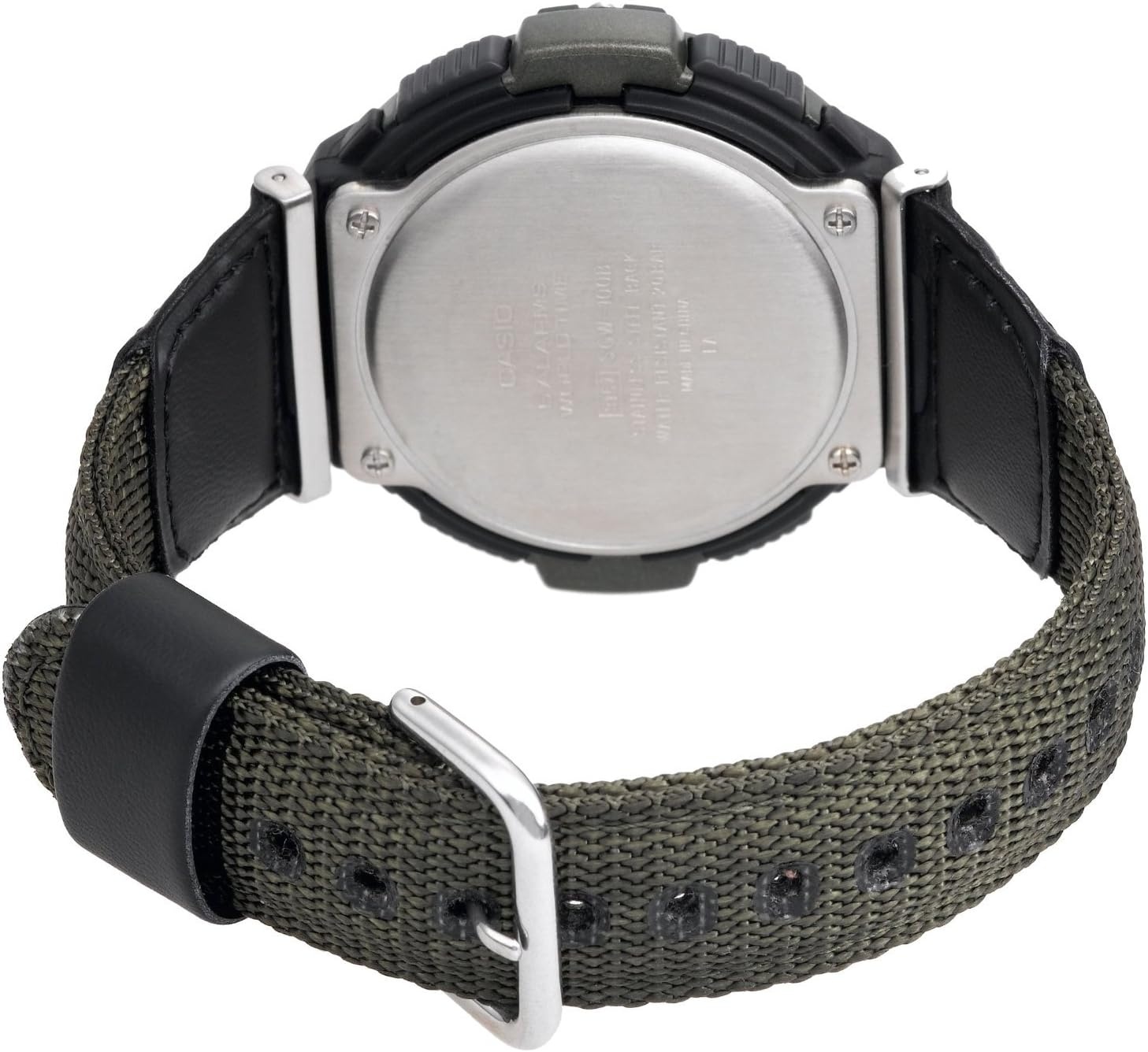 image:imageCasio SGW100 Series Digital Watch amp Compass 200M WR 100 SEC Stopwatch Twin Sensor for Direction amp Temperature Low Temp Resistant World Time Auto Calendar Multi AlarmGreenFabric Strap