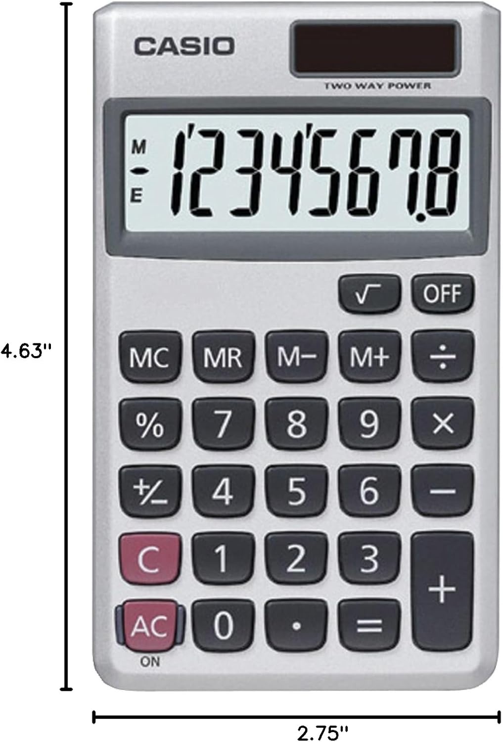 image:imageCasio SL300SV Standard Function Desktop Calculator General Purpose Large 8Digit Display Pocket Size Basic Math Functions Ideal for Home amp Office1 Count Pack of 1