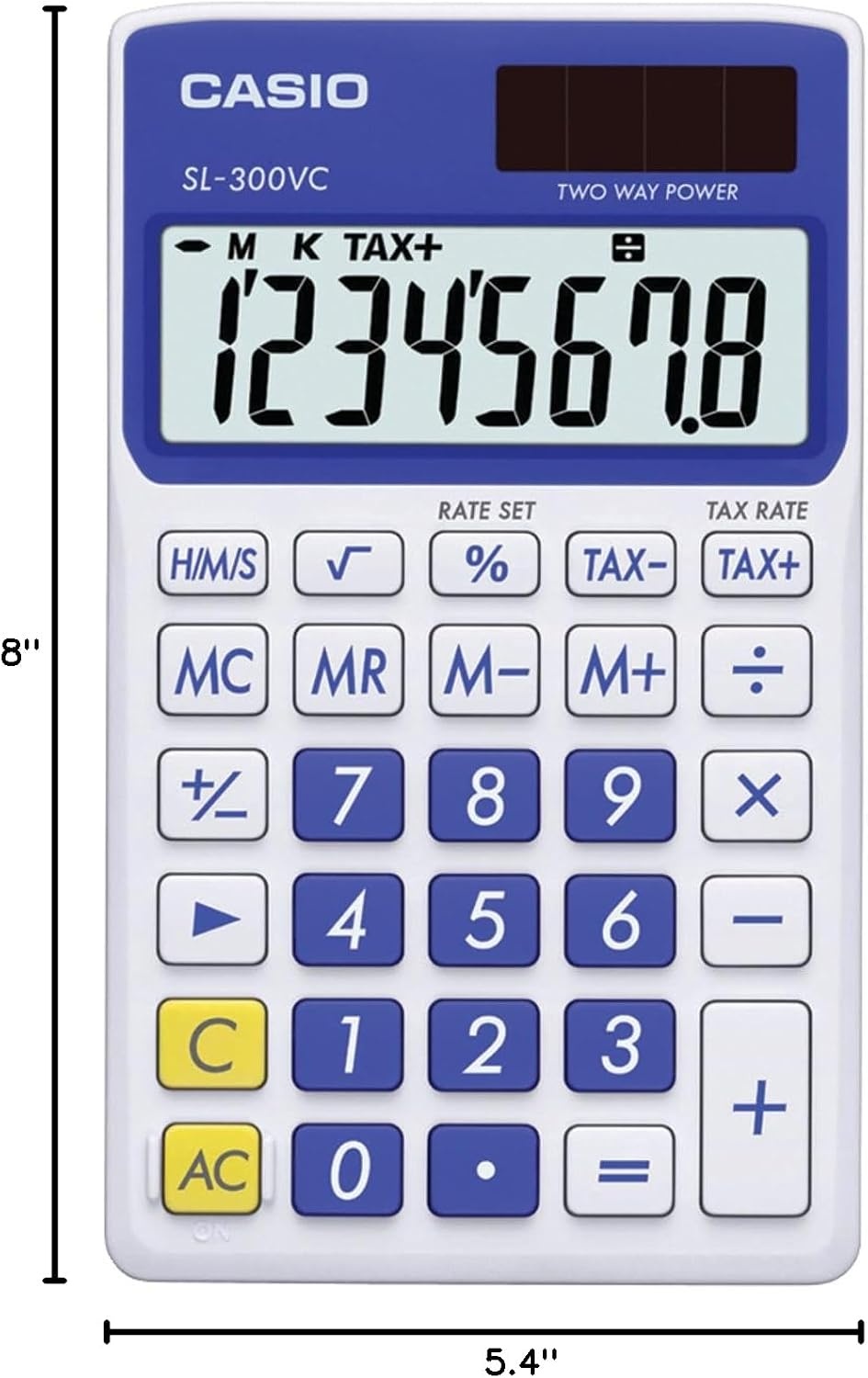 image:imageCasio SL300VC Solar Powered Standard Function Calculator BlueBlue