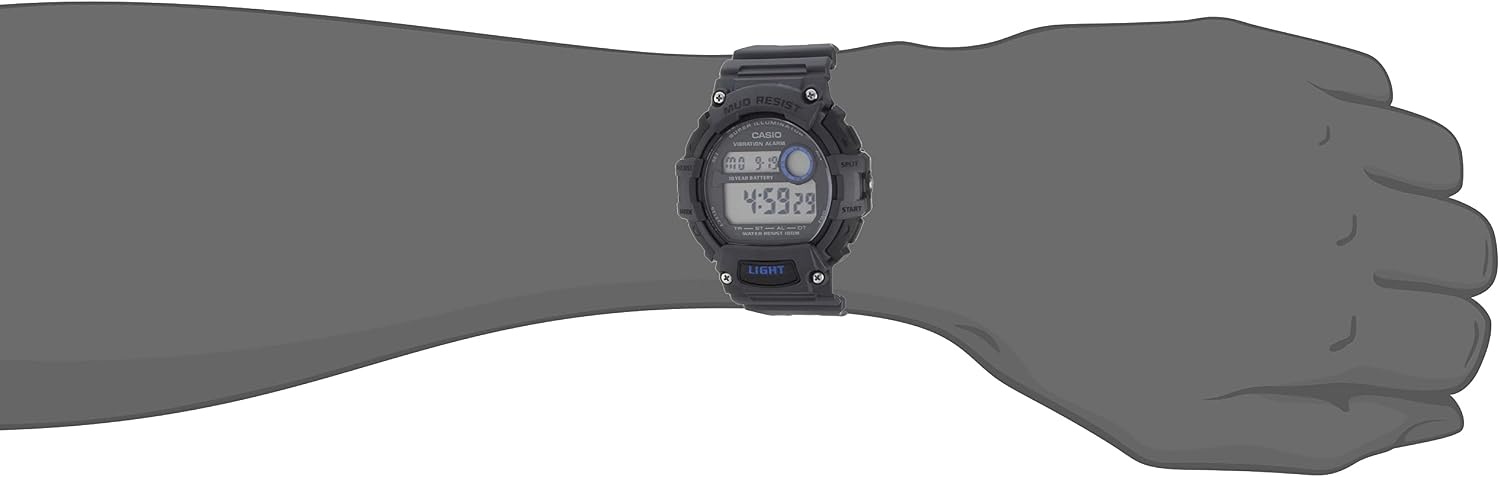 image:imageCasio TRT110H Series Digital Watch 100M WR 1100 SEC Stop Watch LED Light Mud Resistant Low Temp Resistant Auto Calendar Dual Time VibrationDaily Alarm 10 Year BatteryBlack