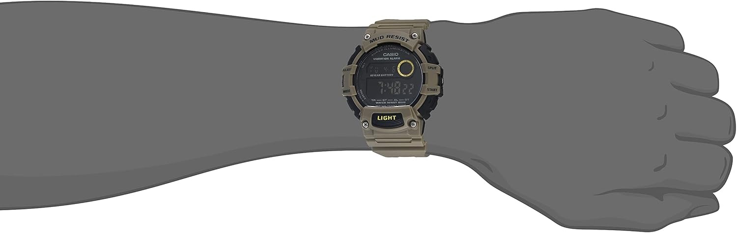 image:imageCasio TRT110H Series Digital Watch 100M WR 1100 SEC Stop Watch LED Light Mud Resistant Low Temp Resistant Auto Calendar Dual Time VibrationDaily Alarm 10 Year BatteryKhaki