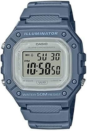 image:imageCasio W218H Series Mens Digital Watch 50M WR 1100 Second Stopwatch 100 SEC Chronograph LED Backlight Countdown Timer Daily Alarm Hourly Time Signal 7 Year BatteryMedium Blue
