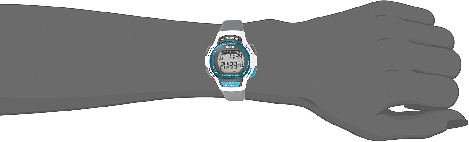 image:imageCasio Womens LWS 1000H 1AVCF Runner Series Digital Display Quartz BlackGreen WatchBlackWhite