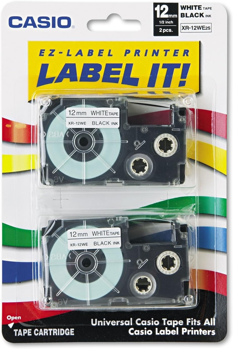 image:imageCasio XR18WEB2S 1218mm Labelling Tape Blue on White Pack of 2