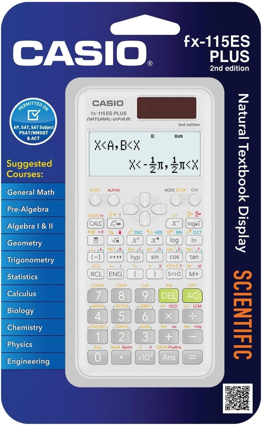 image:imageCasio fx115ES Plus 2nd Edition Advanced Scientific Calculator 280 Functions Natural Textbook Display Ideal for Math Science Engineering amp StatisticsCalculator