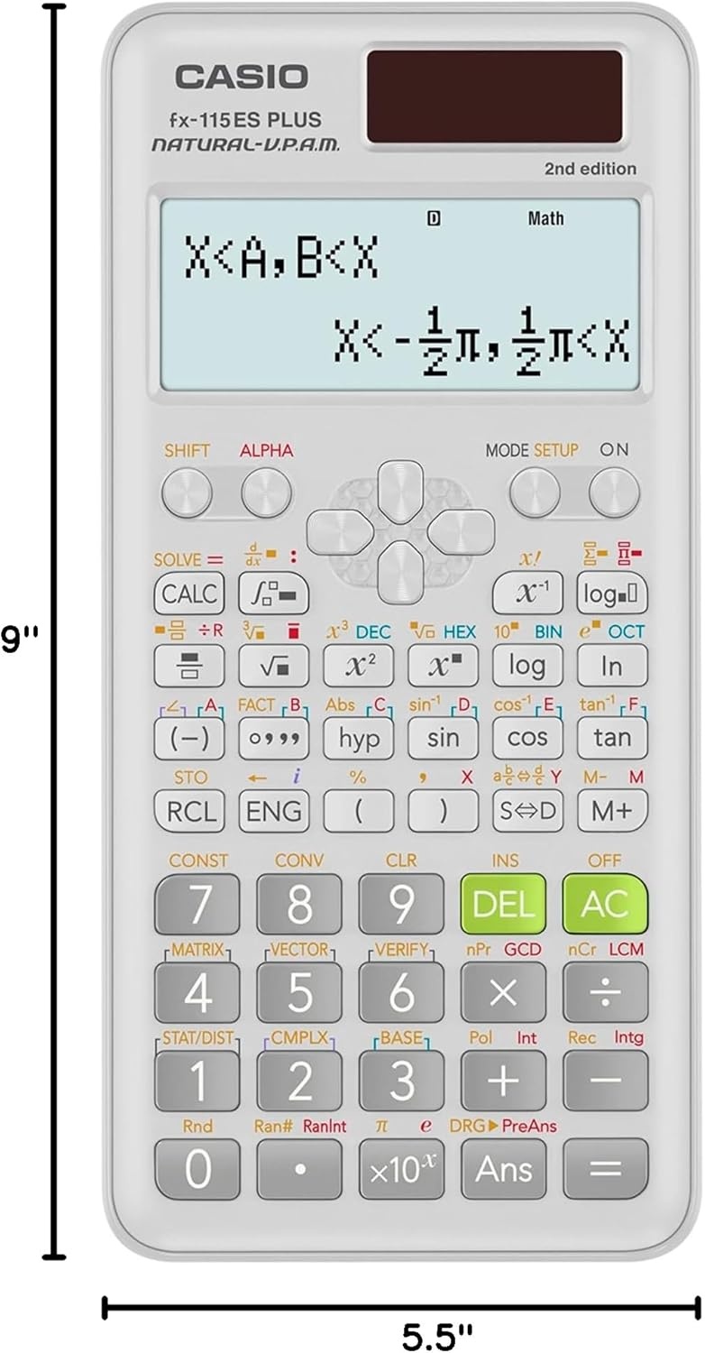 image:imageCasio fx115ES Plus 2nd Edition Advanced Scientific Calculator 280 Functions Natural Textbook Display Ideal for Math Science Engineering amp StatisticsCalculator