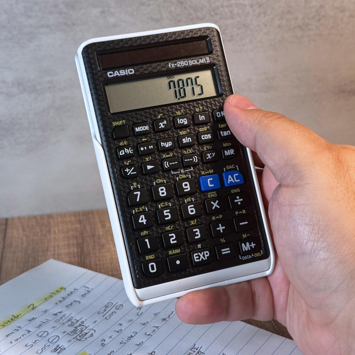 image:imageCasio fx260 Solar II Scientific Calculator 10Digit Display Fraction amp Trig Functions Ideal for Middle School High School Math Algebra Trigonometry Solar PoweredBlack
