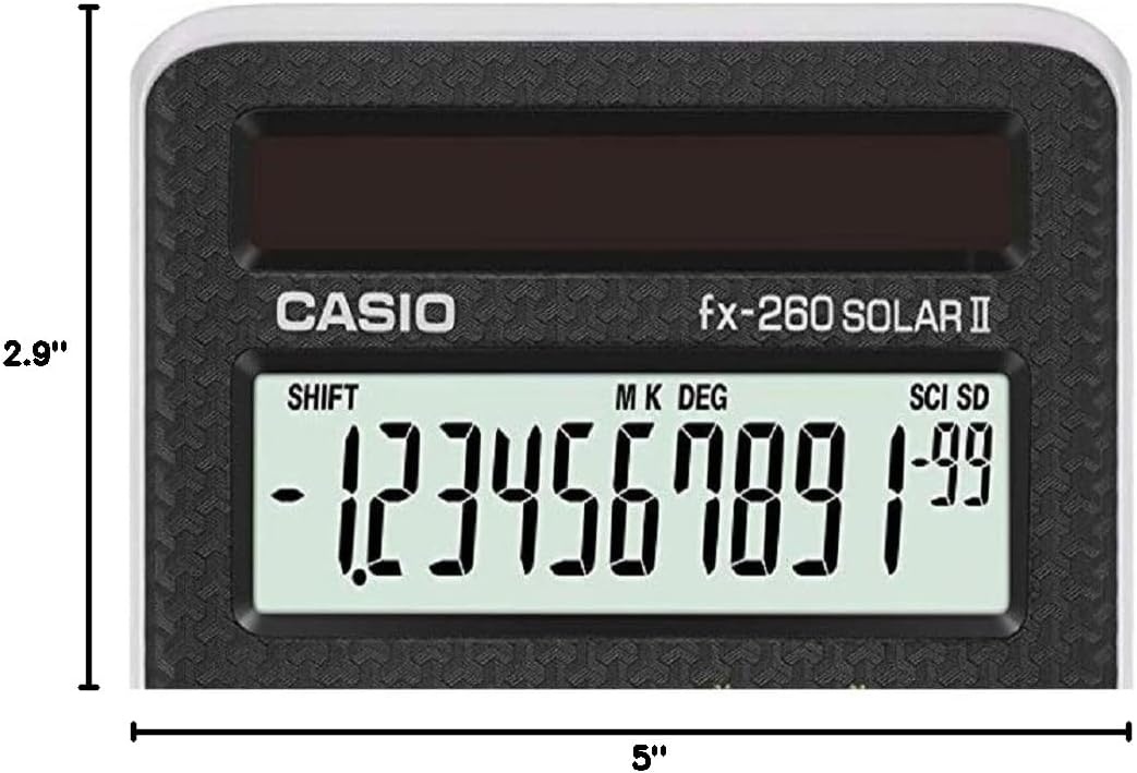 image:imageCasio fx260 Solar II Scientific Calculator 10Digit Display Fraction amp Trig Functions Ideal for Middle School High School Math Algebra Trigonometry Solar PoweredBlack