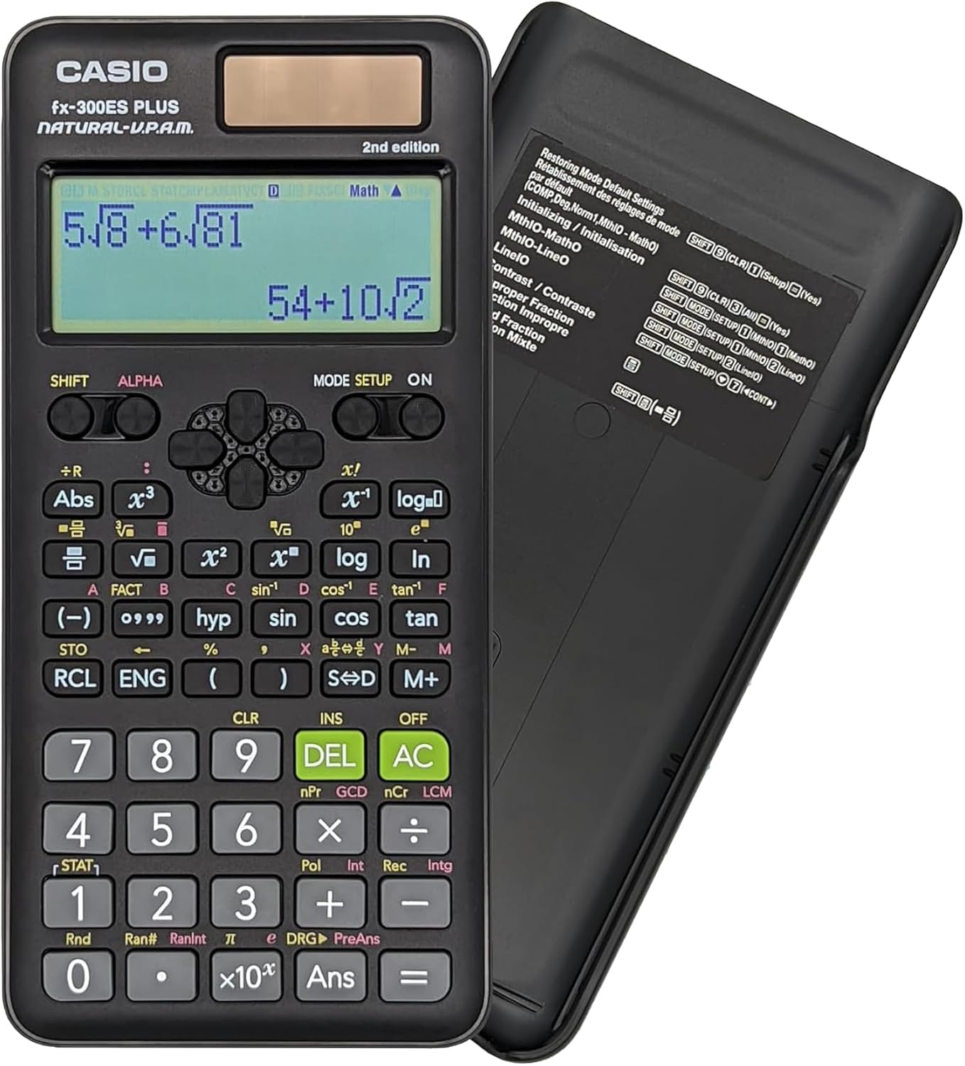 image:imageCasio fx300ES Plus 2nd Edition Standard Scientific Calculator 262 Functions Natural Textbook Display Ideal for Middle High School Math Statistics amp Algebra BlackBlack