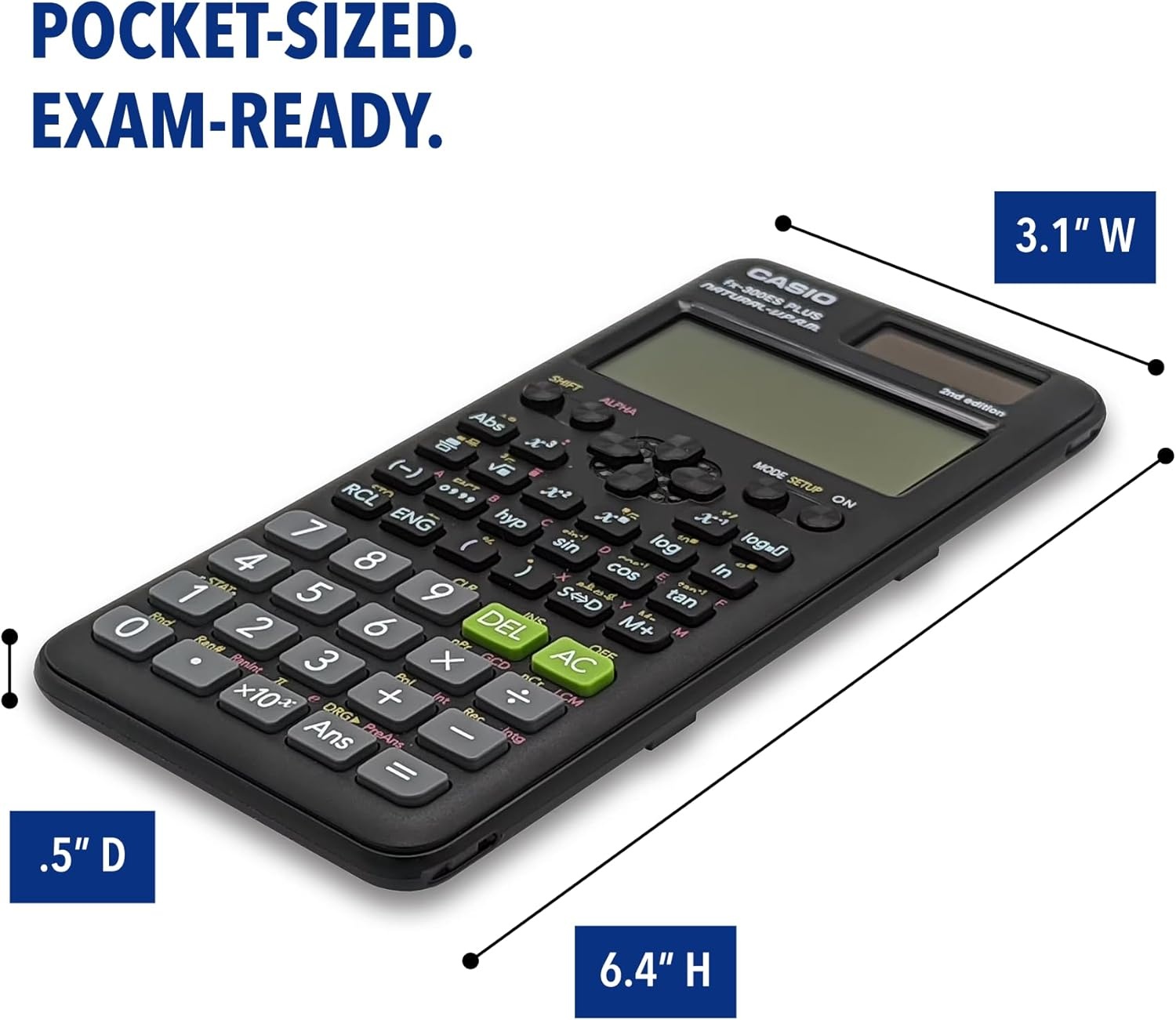 image:imageCasio fx300ES Plus 2nd Edition Standard Scientific Calculator 262 Functions Natural Textbook Display Ideal for Middle High School Math Statistics amp Algebra BlackBlack