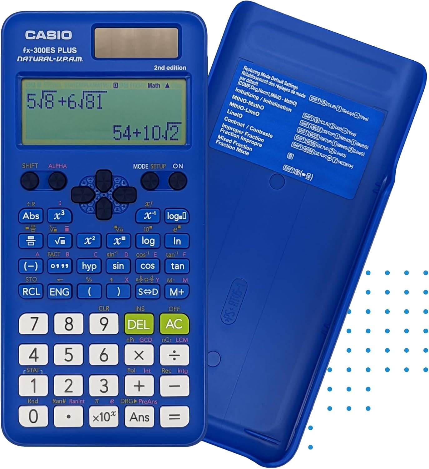 image:imageCasio fx300ES Plus 2nd Edition Standard Scientific Calculator 262 Functions Natural Textbook Display Ideal for Middle High School Math Statistics amp Algebra BlackBlue