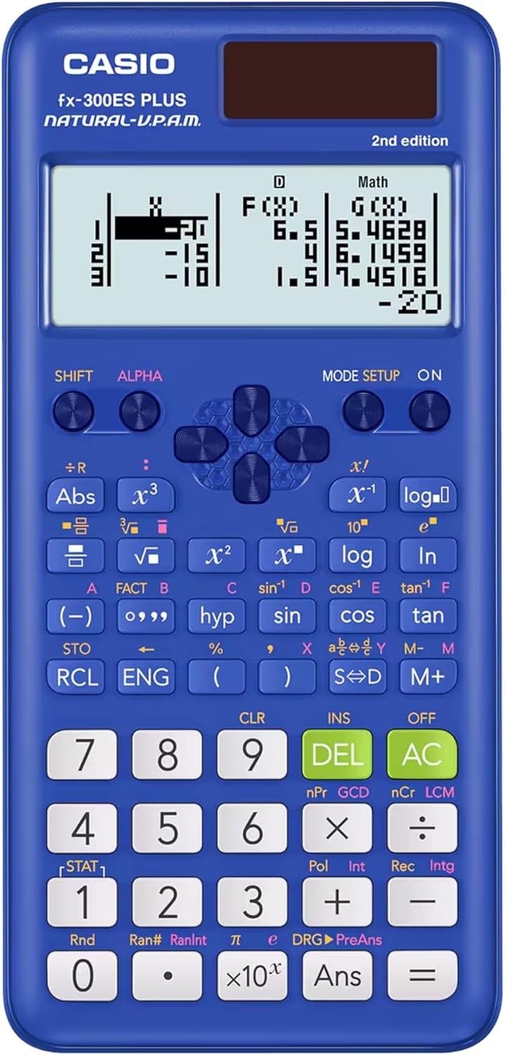 image:imageCasio fx300ES Plus 2nd Edition Standard Scientific Calculator 262 Functions Natural Textbook Display Ideal for Middle High School Math Statistics amp Algebra BlackBlue