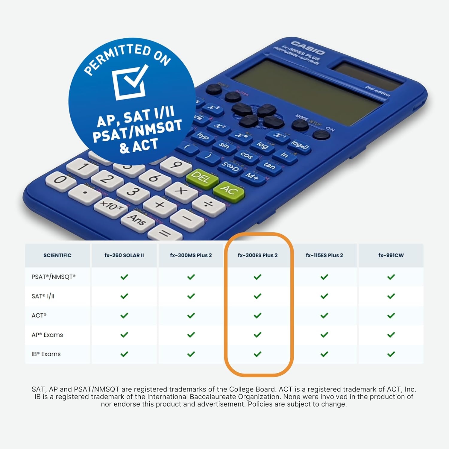 image:imageCasio fx300ES Plus 2nd Edition Standard Scientific Calculator 262 Functions Natural Textbook Display Ideal for Middle High School Math Statistics amp Algebra BlackBlue