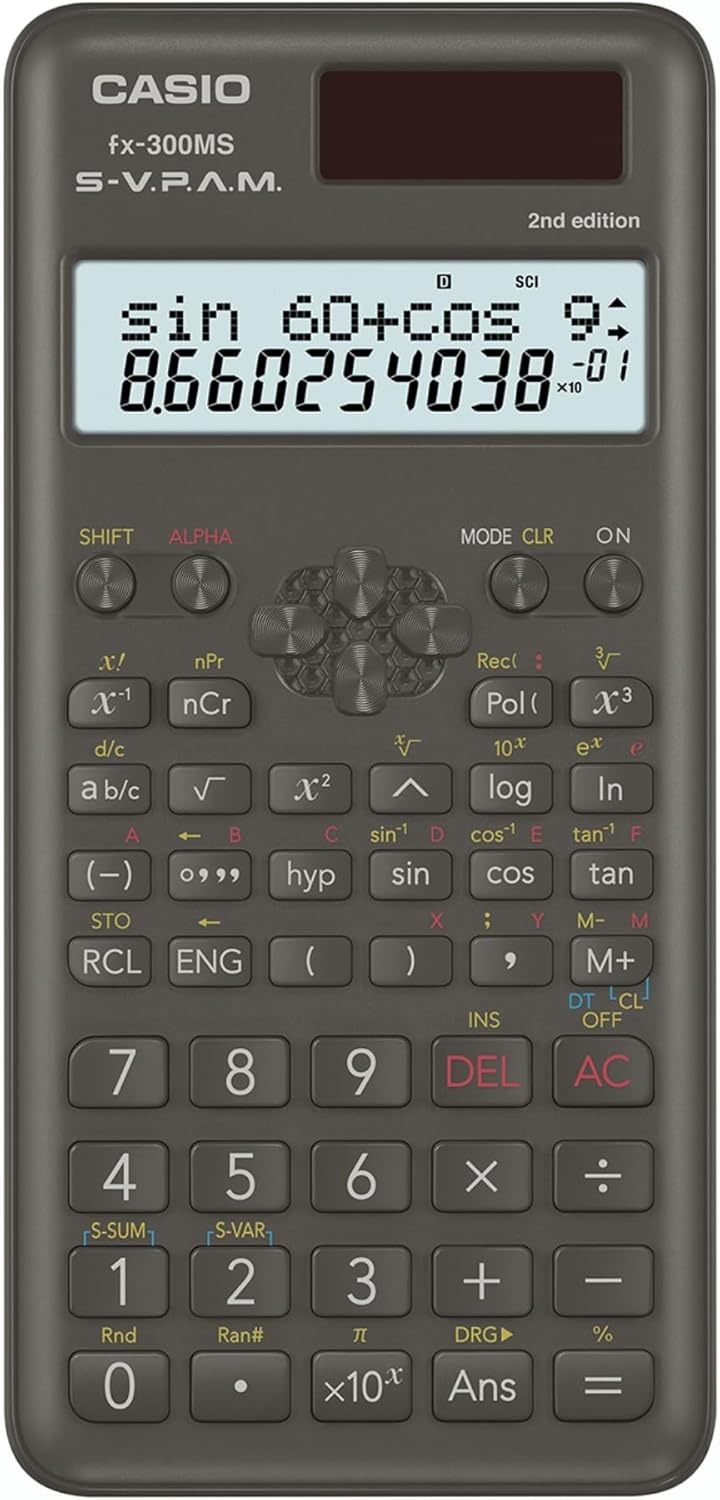 image:imageCasio fx300MS Plus 2nd Edition Standard Scientific Calculator with 2Line Display 10Digit LCD Trig Stats Fractions Ideal for High School Algebra Trigonometry amp Test PrepCalculator
