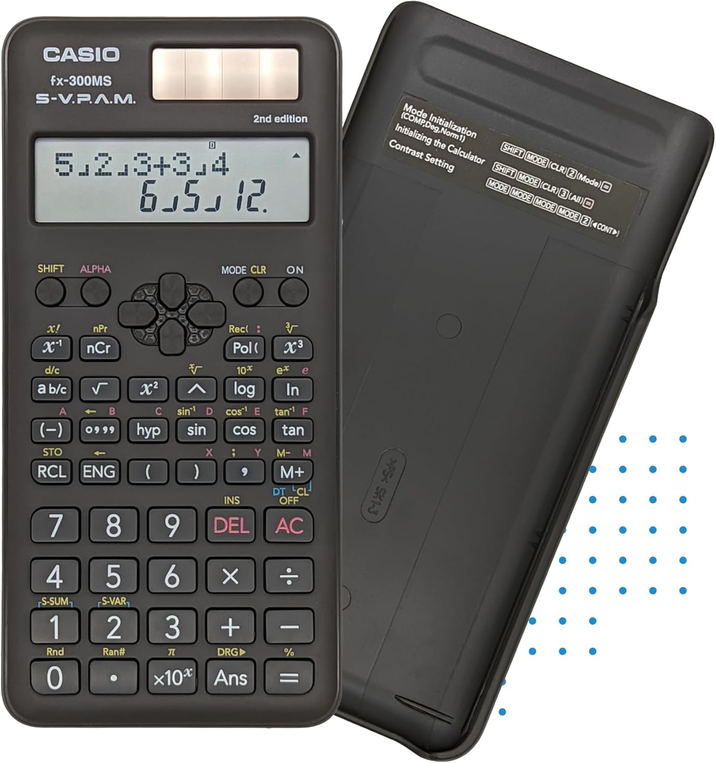 image:imageCasio fx300MS Plus 2nd Edition Standard Scientific Calculator with 2Line Display 10Digit LCD Trig Stats Fractions Ideal for High School Algebra Trigonometry amp Test PrepCalculator