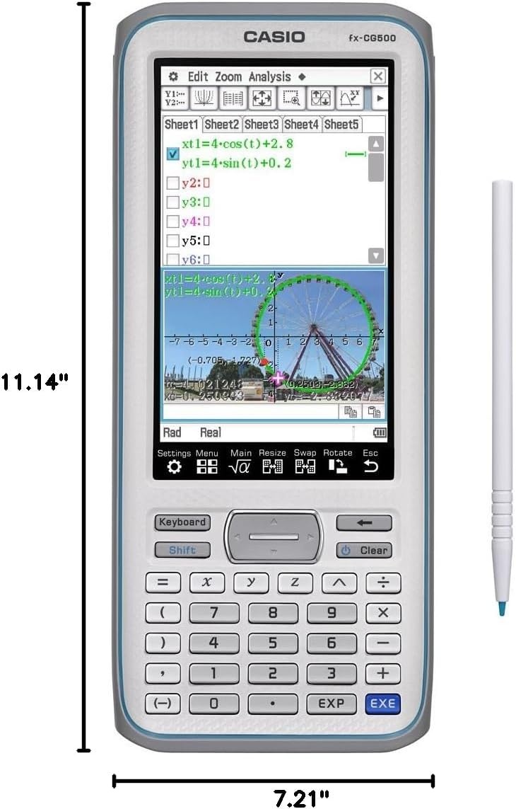 image:imageCasio fxCG500 Graphing Calculator Touchscreen with Stylus CAS Functionality DragandDrop Ideal for Advanced Math Calculus amp Engineering