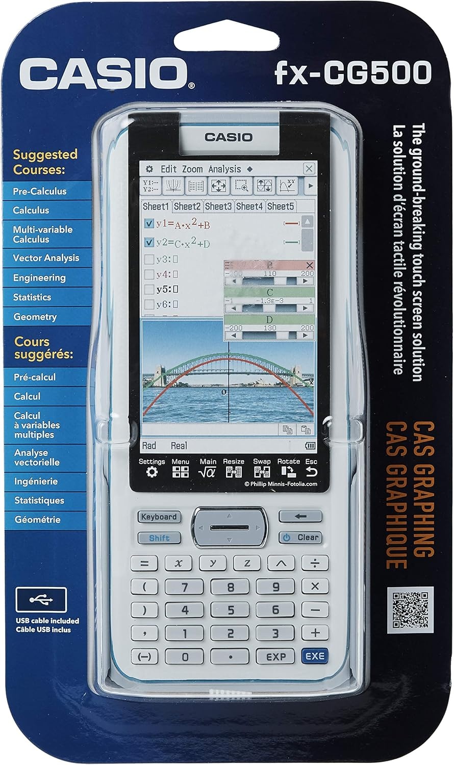 image:imageCasio fxCG500 Graphing Calculator Touchscreen with Stylus CAS Functionality DragandDrop Ideal for Advanced Math Calculus amp Engineering