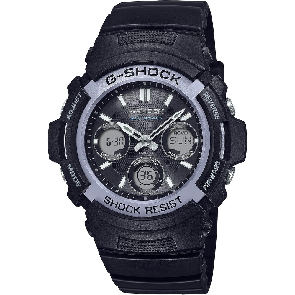 image:imageCasio AWG100 M100 Series GShock Fire Package Mens AnalogDigital Solar Watch Black 200M WR Multi Band 6 World Time Countdown Timer Auto Calendar 5 Alarms Shock Resistant