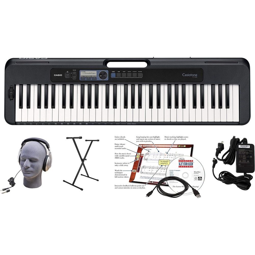 image:imageCasio Casiotone CTS300  Portable Keyboard  TouchSensitive  400 Tones 77 Rhythms amp Pitch Bend  Ideal for Music Creation Anytime AnywhereEducational Pack