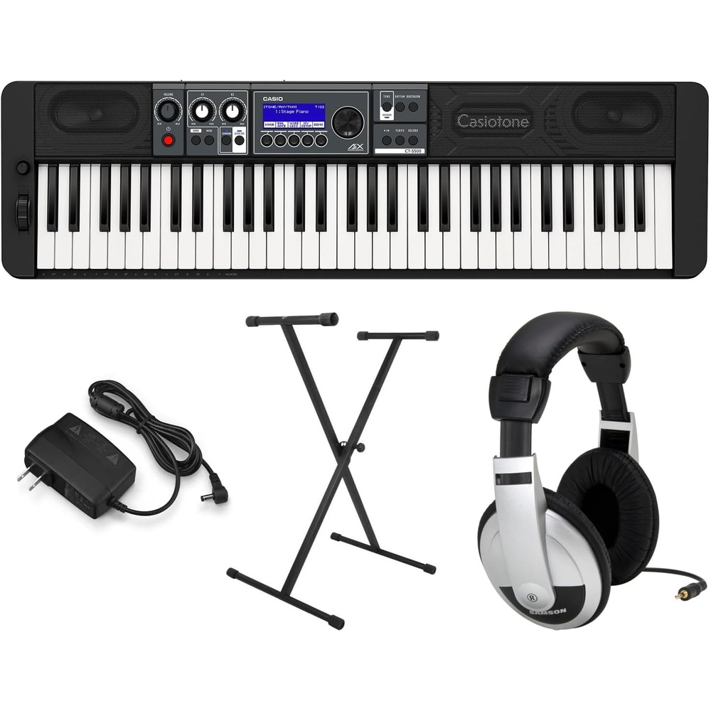 image:imageCasio Casiotone CTS500 61Key TouchResponsive Portable Keyboard 800 AiX Tones DSP Effects Bluetooth MIDIAudio 6Track Recorder USB Line Outs Casio Music Space App GigReady amp CompactPremium Pack