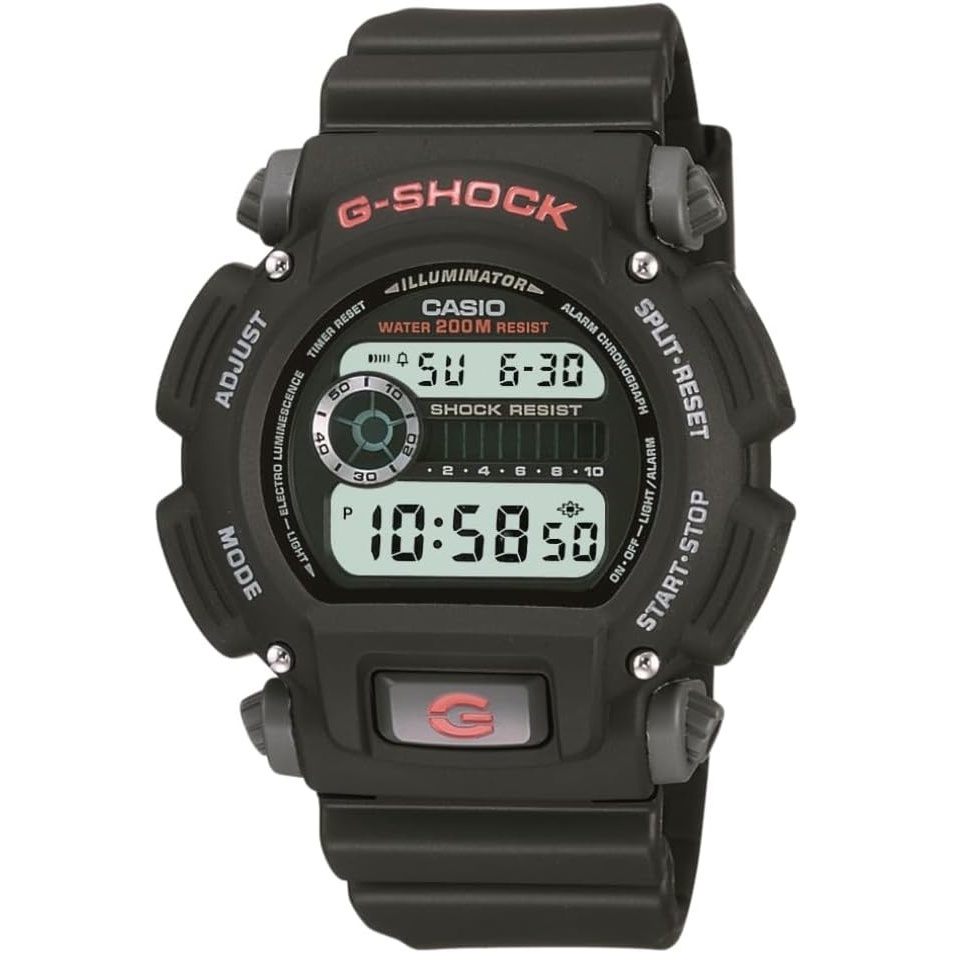 image:imageCasio DW9052 Series Mens Digital Watch GShock 1100 SEC Stop Watch Countdown Timer LED Light 200M WR Shock Resistant Multi Alarm Auto Calendar Dual Time 2 Yr BattMulti