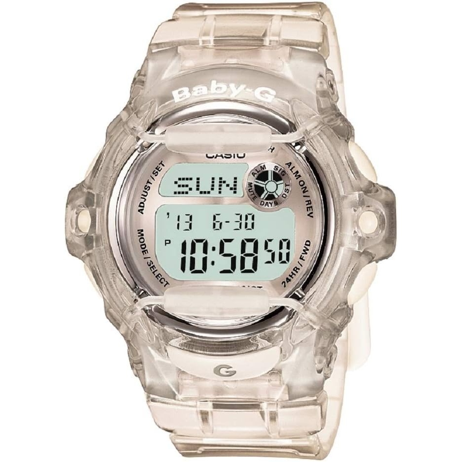 image:imageCasio DW9052 Series Womens Digital Watch BabyG 100 SEC Stop Watch Countdown Timer LED Light 200M WR Shock Resistant Multi Alarm Auto Calendar World Time 3 Yr BatteryCLEAR