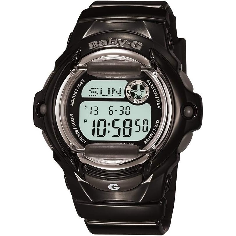 image:imageCasio DW9052 Series Womens Digital Watch BabyG 100 SEC Stop Watch Countdown Timer LED Light 200M WR Shock Resistant Multi Alarm Auto Calendar World Time 3 Yr BatteryBLACK