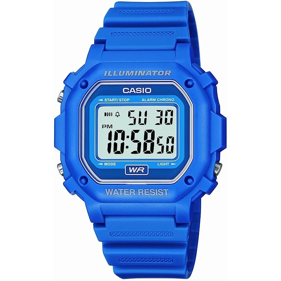 image:imageCasio F108WH Series Mens Digital Watch Illuminator Water Resistant LED Light Daily Alarm 1100 SEC Stopwatch 3 Hands HR Min SEC DateDay Display Daily Alarm 7 Year BatteryBlue